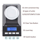 Balance portable de haute précision pour bijoux, mini balance électronique de précision carat, 10g/0.001g, 20g/0.001g, 50g/0.001g, 100g/0.001g
