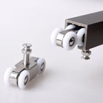 Roue suspendue pour porte coulissante en acier inoxydable Silencieuse, lisse et résistante à l'usure Poulie de porte coulissante Rail suspendu en nylon, 4 roues, 8 roues