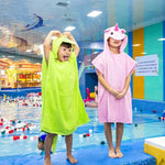 Cape en coton pour la maison et la salle de bain, serviette de bain allongée portable pour enfants 70 cm, Licorne rose DP19S-4, Crocodile vert DP19S-5, Requin bleu DP19S-6