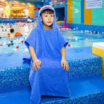Cape en coton pour la maison et la salle de bain, serviette de bain allongée portable pour enfants 70 cm, Licorne rose DP19S-4, Crocodile vert DP19S-5, Requin bleu DP19S-6
