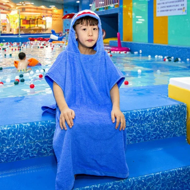 Cape en coton pour la maison et la salle de bain, serviette de bain allongée portable pour enfants 70 cm, Licorne rose DP19S-4, Crocodile vert DP19S-5, Requin bleu DP19S-6