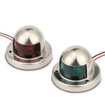 1 paire de feux de navigation à LED en acier inoxydable, rouge et vert, pour bateau, yacht, lumière d'avertissement, DC 12V, 1 paire 12V