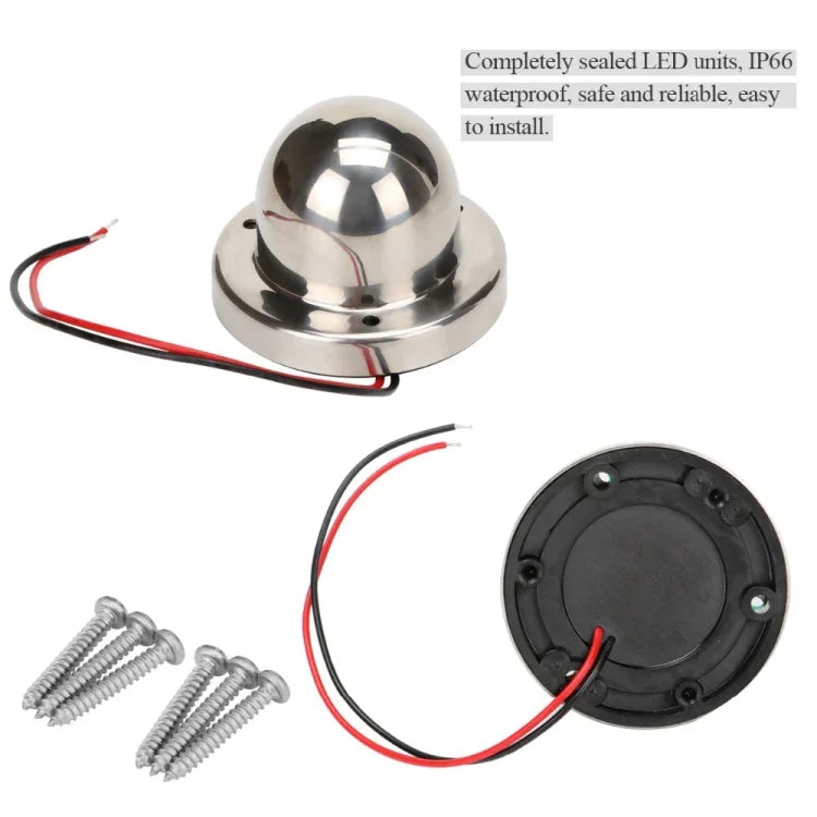1 paire de feux de navigation à LED en acier inoxydable, rouge et vert, pour bateau, yacht, lumière d'avertissement, DC 12V, 1 paire 12V