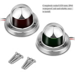 1 paire de feux de navigation à LED en acier inoxydable, rouge et vert, pour bateau, yacht, lumière d'avertissement, DC 12V, 1 paire 12V