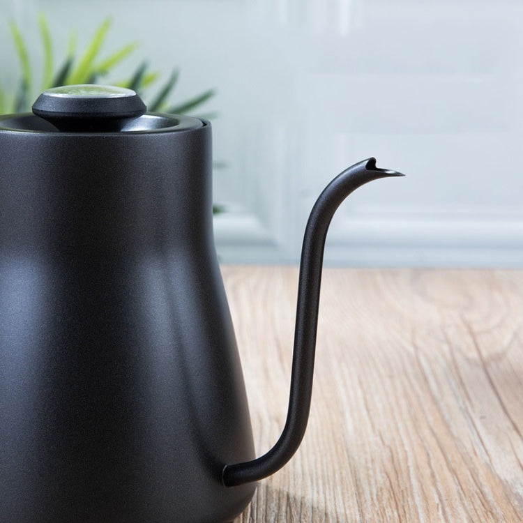 Pot à café en acier inoxydable 304, poignée en bois, pot à café fin à long bec en Téflon, sans thermomètre, avec thermomètre
