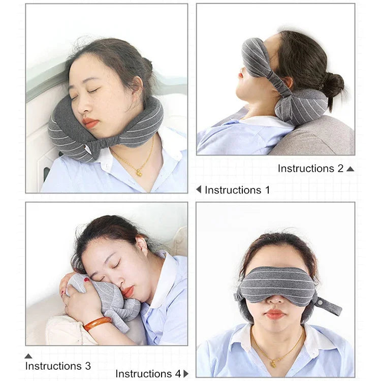 Oreiller portable pour voyage d'affaires avec protection des yeux