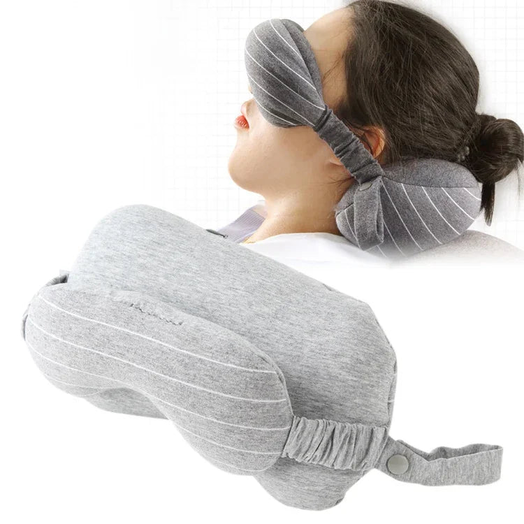 Oreiller portable pour voyage d'affaires avec protection des yeux