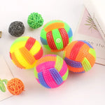 Lot de 10 balles de volley-ball lumineuses rebondissantes avec sifflet et picots, couleur aléatoire, diamètre 6,5 cm ou 7,5 cm.
