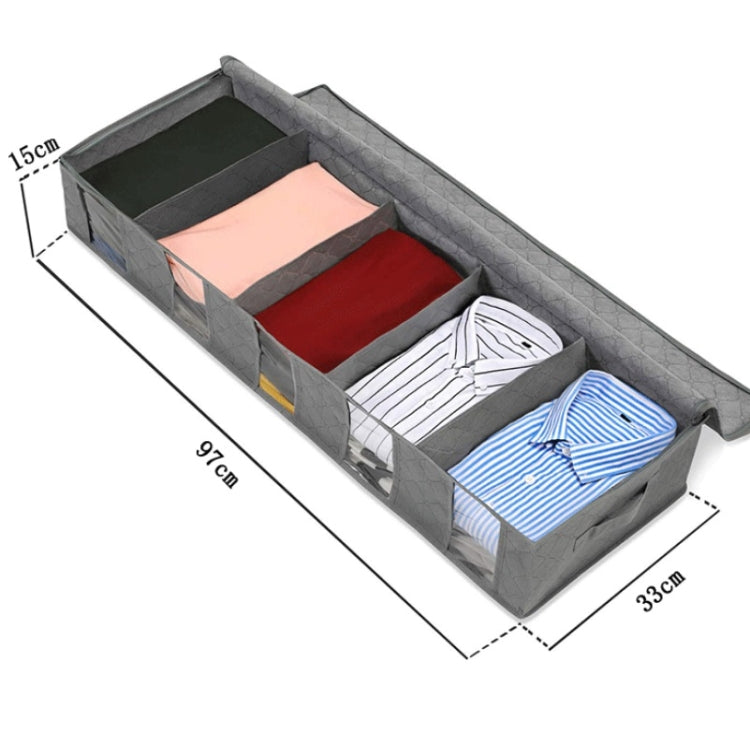 Boîte de rangement non tissée pour lit, pliable, pour couette et vêtements, anti-poussière et anti-humidité, 97x33x15cm