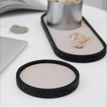 Desktop Shallow Storage Tray Sundries Tray Jewelry Display Tray, , Oval (Warm Brown), , Triangle (Warm Brown), , Round (Warm Brown), , Oval (Dark Green), , Triangle (Dark Green), , Round (Dark Green), , Oval (Green Lotus), , Triangle (Green Lotus)