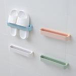 Étagère de rangement sans couture à coller au mur, étagère à chaussures à coller au mur, étagère à pantoufles murale pour salle de bain, livraison aléatoire de couleur, livraison aléatoire de couleur