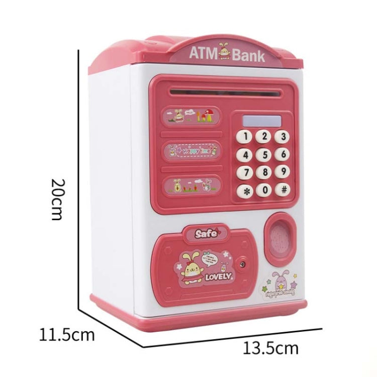 Tirelire ATM Coffre-fort à enroulement automatique, avec capteur d'empreintes digitales et mot de passe de simulation, Rose, Bleu