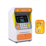Simulation Reconnaissance faciale ATM Boîte de dépôt d'argent Simulation Mot de passe Boîte de dépôt d'argent automatique, Orange (version batterie), Bleu (version batterie), Orange (version charge), Bleu (version charge)
