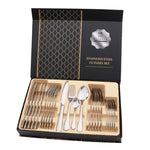 Ensemble de Couverts de Table 24 pièces en Acier Inoxydable pour Steak, Cadeau, Couleurs Argent, Or, Or Rose, Arc-en-ciel, Noir