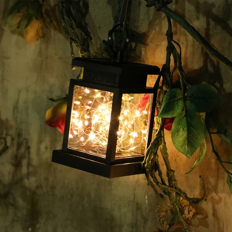 Lumière solaire de bougie à fil de cuivre, étanche pour jardin extérieur, lumière décorative de pelouse, fil de cuivre / lumière chaude