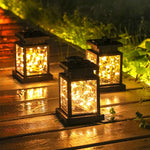 Lumière solaire de bougie à fil de cuivre, étanche pour jardin extérieur, lumière décorative de pelouse, fil de cuivre / lumière chaude