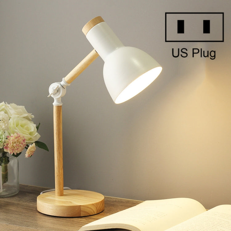 T1062 Lampe de bureau de dortoir de protection des yeux Lampe de chevet de chambre en bois, prise US, prise EU, prise UK, prise AU