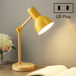 T1062 Lampe de bureau de dortoir de protection des yeux Lampe de chevet de chambre en bois, prise US, prise EU, prise UK, prise AU