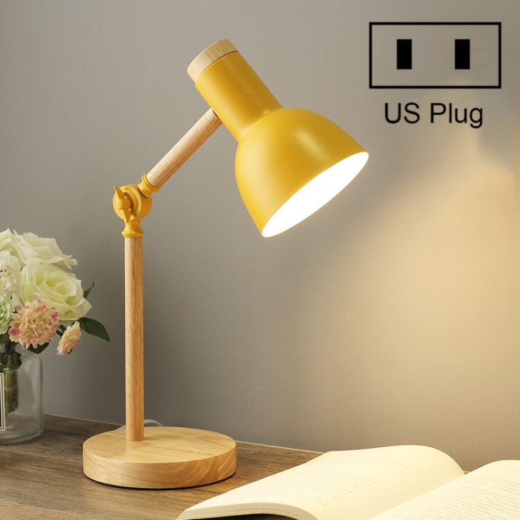 T1062 Lampe de bureau de dortoir de protection des yeux Lampe de chevet de chambre en bois, prise US, prise EU, prise UK, prise AU