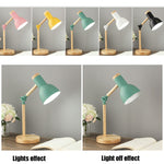 T1062 Lampe de bureau de dortoir de protection des yeux Lampe de chevet de chambre en bois, prise US, prise EU, prise UK, prise AU