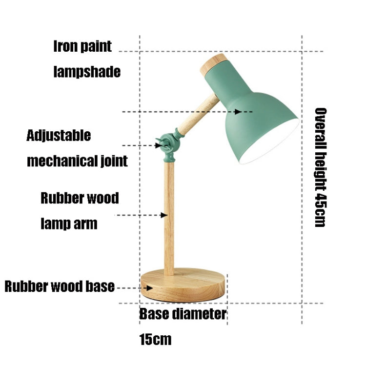 T1062 Lampe de bureau de dortoir de protection des yeux Lampe de chevet de chambre en bois, prise US, prise EU, prise UK, prise AU