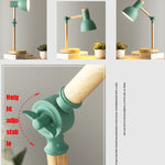 T1062 Lampe de bureau de dortoir de protection des yeux Lampe de chevet de chambre en bois, prise US, prise EU, prise UK, prise AU