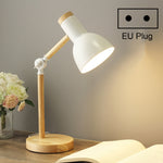 T1062 Lampe de bureau de dortoir de protection des yeux Lampe de chevet de chambre en bois, prise US, prise EU, prise UK, prise AU