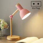 T1062 Lampe de bureau de dortoir de protection des yeux Lampe de chevet de chambre en bois, prise US, prise EU, prise UK, prise AU