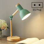 T1062 Lampe de bureau de dortoir de protection des yeux Lampe de chevet de chambre en bois, prise US, prise EU, prise UK, prise AU