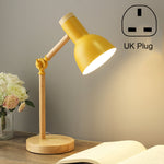 T1062 Lampe de bureau de dortoir de protection des yeux Lampe de chevet de chambre en bois, prise US, prise EU, prise UK, prise AU