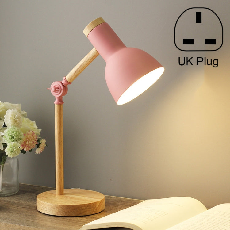 T1062 Lampe de bureau de dortoir de protection des yeux Lampe de chevet de chambre en bois, prise US, prise EU, prise UK, prise AU