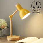T1062 Lampe de bureau de dortoir de protection des yeux Lampe de chevet de chambre en bois, prise US, prise EU, prise UK, prise AU