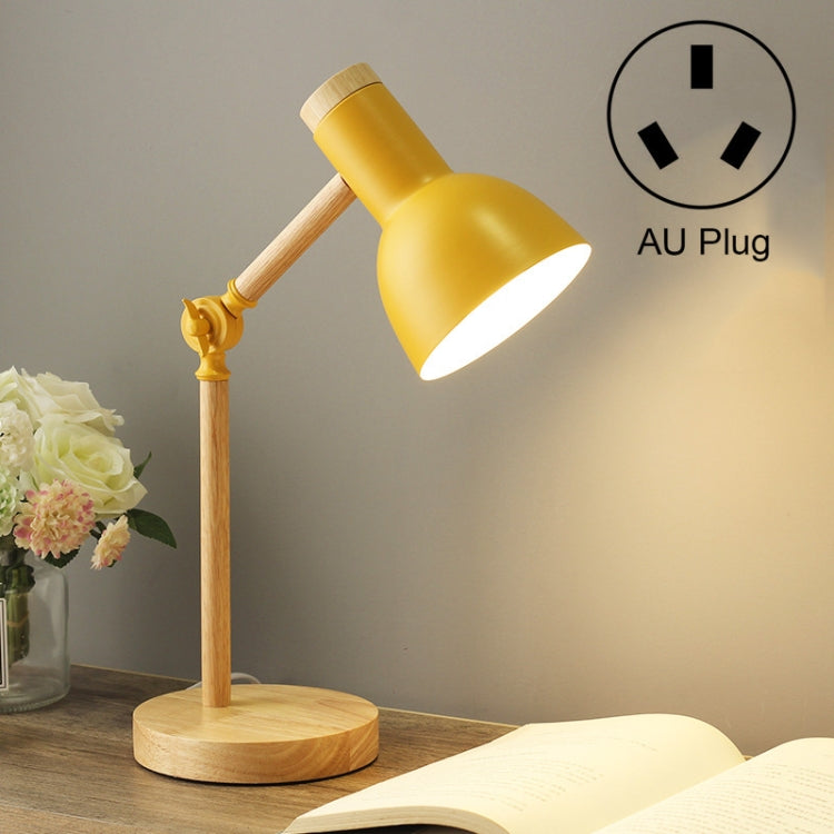 T1062 Lampe de bureau de dortoir de protection des yeux Lampe de chevet de chambre en bois, prise US, prise EU, prise UK, prise AU