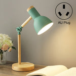 T1062 Lampe de bureau de dortoir de protection des yeux Lampe de chevet de chambre en bois, prise US, prise EU, prise UK, prise AU