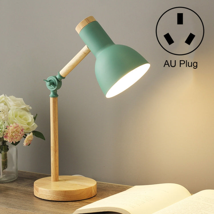 T1062 Lampe de bureau de dortoir de protection des yeux Lampe de chevet de chambre en bois, prise US, prise EU, prise UK, prise AU