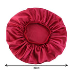 Lot de 3 Bonnets de Nuit Ronds en Satin TJM-405A Grande Taille, Bonnet Chimio à Bord Large Extensible, Taille Unique