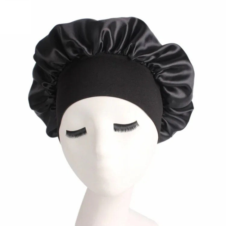 2 bonnet de nuit TJM-301 avec large bord et bandeau élastique, bonnet de chimiothérapie pour femme, bonnet de soin des cheveux, M 56-58cm