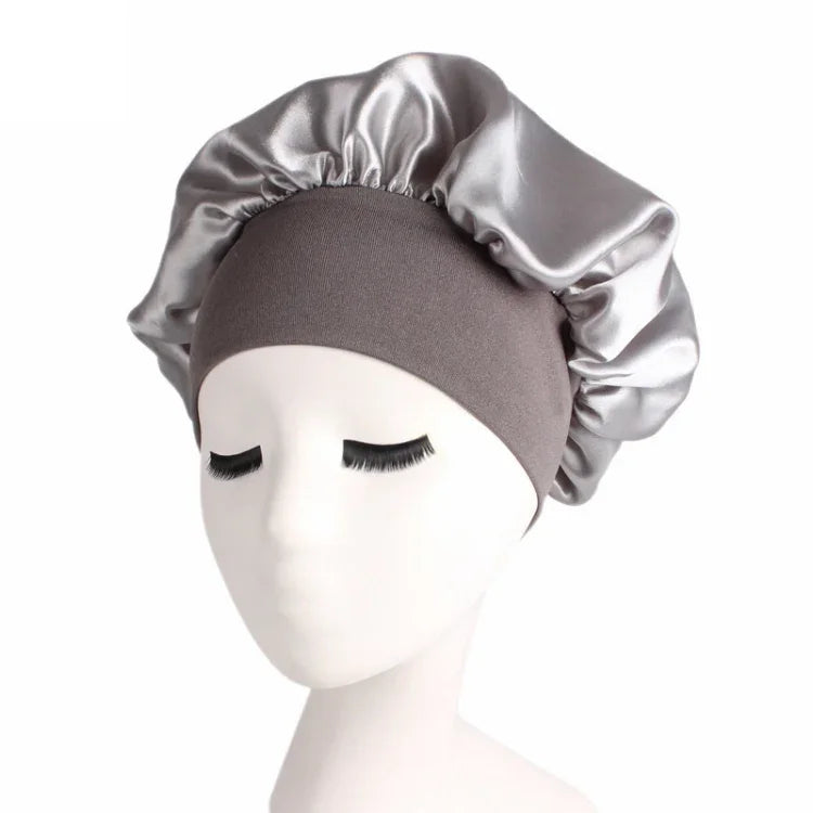 2 bonnet de nuit TJM-301 avec large bord et bandeau élastique, bonnet de chimiothérapie pour femme, bonnet de soin des cheveux, M 56-58cm