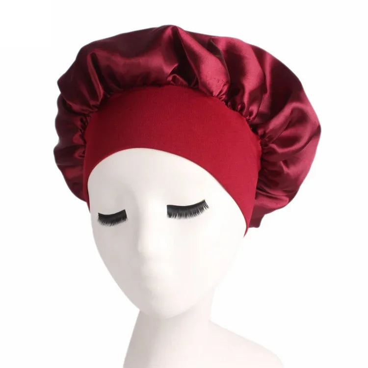 2 bonnet de nuit TJM-301 avec large bord et bandeau élastique, bonnet de chimiothérapie pour femme, bonnet de soin des cheveux, M 56-58cm