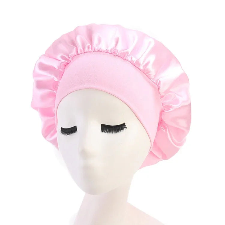 2 bonnet de nuit TJM-301 avec large bord et bandeau élastique, bonnet de chimiothérapie pour femme, bonnet de soin des cheveux, M 56-58cm