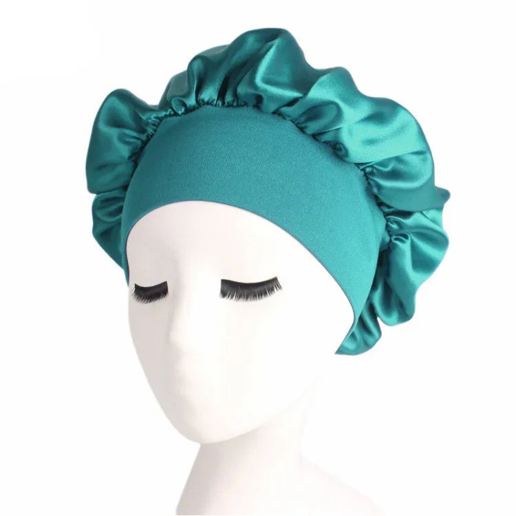 2 bonnet de nuit TJM-301 avec large bord et bandeau élastique, bonnet de chimiothérapie pour femme, bonnet de soin des cheveux, M 56-58cm