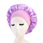 2 bonnet de nuit TJM-301 avec large bord et bandeau élastique, bonnet de chimiothérapie pour femme, bonnet de soin des cheveux, M 56-58cm