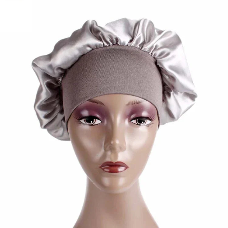 2 bonnet de nuit TJM-301 avec large bord et bandeau élastique, bonnet de chimiothérapie pour femme, bonnet de soin des cheveux, M 56-58cm