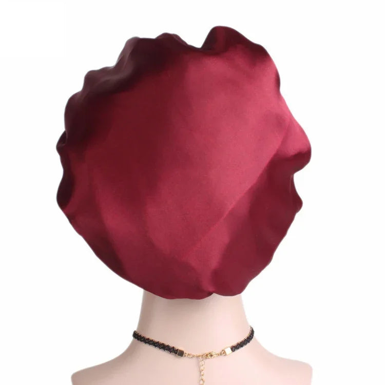 2 bonnet de nuit TJM-301 avec large bord et bandeau élastique, bonnet de chimiothérapie pour femme, bonnet de soin des cheveux, M 56-58cm