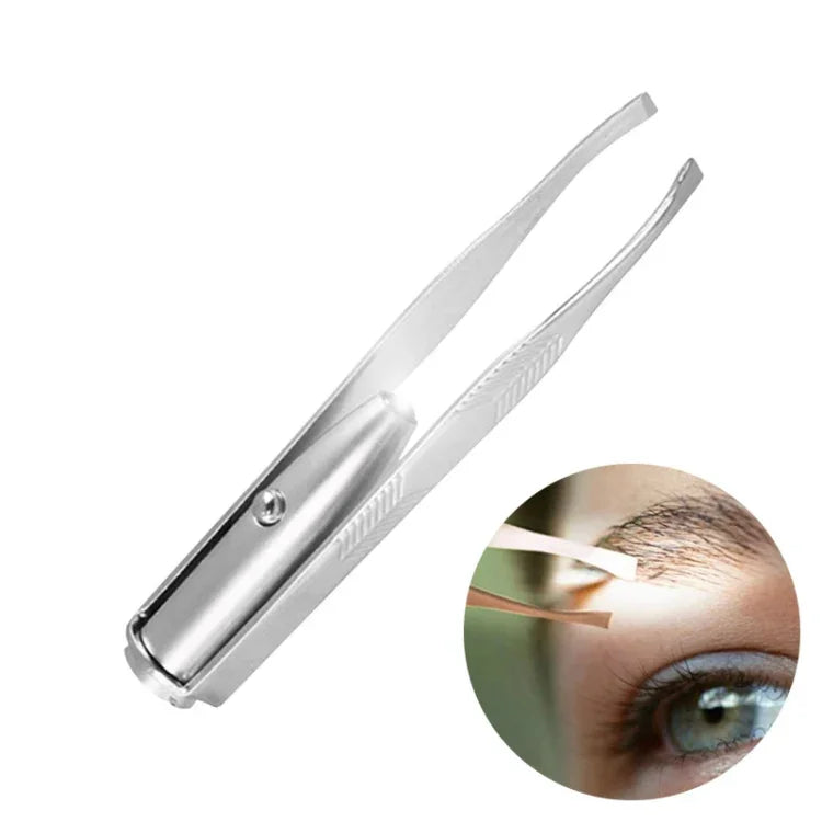 3 pinces à épiler à sourcils avec lumière LED, outil de maquillage pour les yeux, l'épilation des cils, accessoires de beauté