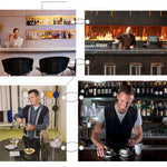 Ensemble de Shaker à Cocktail 18 en 1 en Acier Inoxydable, Base Ovale en Bambou, Kit d'Outils de Bar, 350ml, 550ml, 750ml