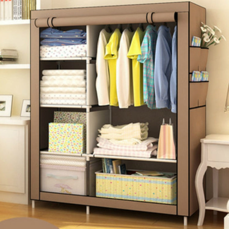 Armoire simple et moderne en tissu, penderie spéciale, armoire de rangement à assembler avec tubes et structure en acier renforcés
