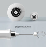 Fouet Électrique Ménager, Mini Mélangeur Sans Fil Portatif Rechargeable pour Pâtisserie, Mousseur à Lait, Blanc, Noir