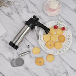 Pistolet à pâtisserie multifonction en acier inoxydable, ensemble machine à biscuits et gâteaux à presser à la main, outils de cuisson DIY pour la maison, 16 en 1 (argent)
