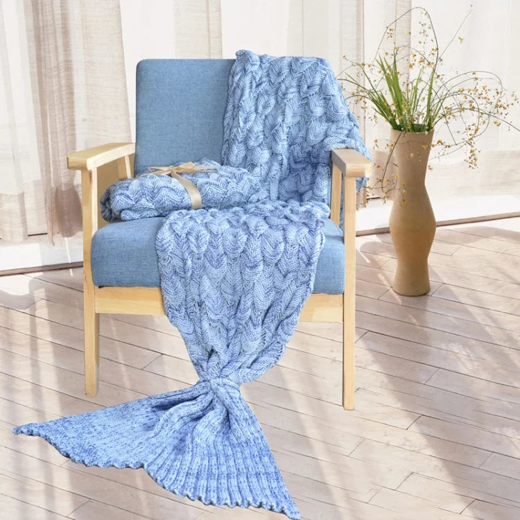 Couverture tricotée queue de sirène, couverture queue de poisson, 60x140cm, 195x90cm